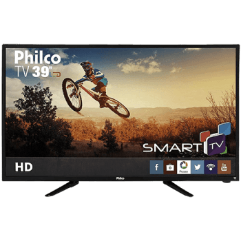 Smart TV LED 39" Philco PH39N86DSGW HD com Conversor Digital 3 HDMI 1 USB Wi-Fi Closed Caption e Sleep timer