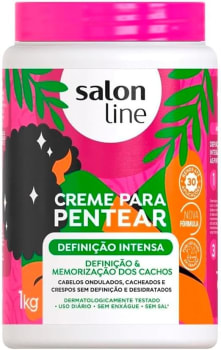 Salon Line Creme de Pentear Definição Intensa Ação Hidratante Brilho Intenso - Cabelos Ondulados Cacheados e Crespos