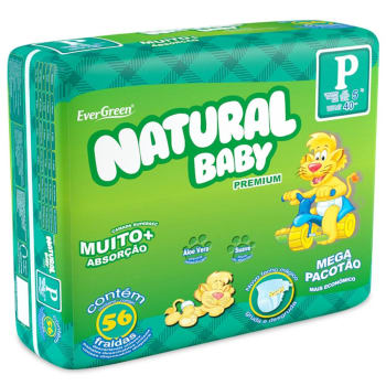 Fraldas Natural Baby Premium P - 56 Unidades