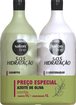 Kit Shampoo + Condicionador Sos Ultra Cachos Tô Podendo Salon Line 1l Salon Line Verde Roxo