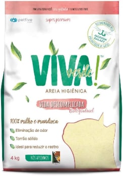 Areia Higiênica Biodegradável Para Gatos Petfive / Viva Verde Vida Descomplicada 4kg