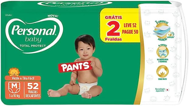 Fralda Personal Baby Total Protect Pants M - 52 Fraldas em Promoção no  Oferta Esperta
