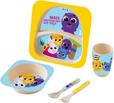 Kit Alimentação Prato Baby 3 Peças Coruja Zoop Toys Baby Multicor