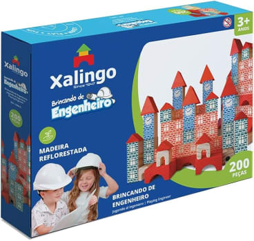 Brincando de Engenheiro 200 Peças Xalingo Multicor