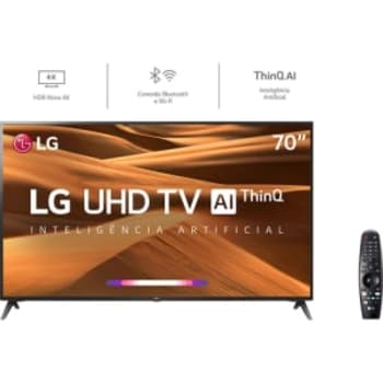Smart TV LED 70'' LG 70UM7370 Ultra HD Thinq AI Conversor Digital Integrado 3 HDMI 2 USB Wi-Fi