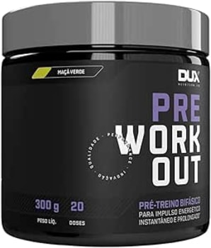 DUX Pré Treino Bifásico Pre Workout Original Sabor Maçã Verde 300G Dux Nutrition