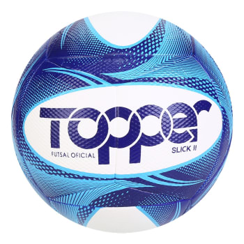 Bola de Futsal Slick II 19 Topper Exclusiva - Azul e Branco