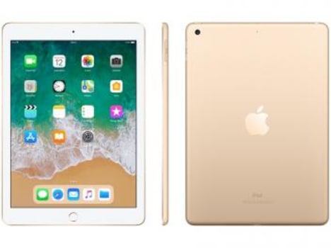 iPad Apple 128GB Dourado Tela 9,7" Retina - Proc. Chip A9 Câm. 8MP + Frontal iOS 11 Touch ID