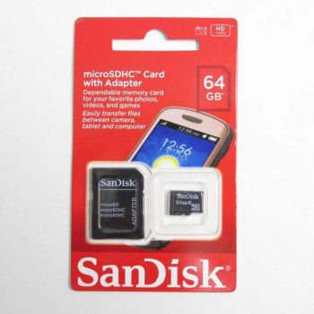 Cartao De Memoria Sandisk Micro Sd 64gb + Adaptador