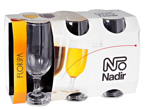 Conjunto de Taças de Vidro para Cerveja 6 Peças - 300ml Nadir Floripa