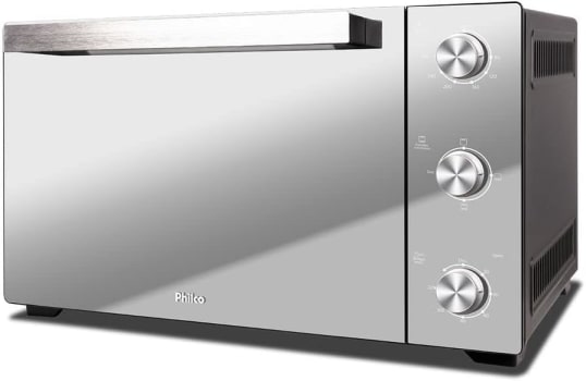 Forno Elétrico PHILCO PFE50PE Full Glass Autolimpante 50L, 1600W, 110V (Cinza/Inox)