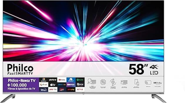 Smart TV Philco PTV58G7UR2CSBL 58” 4K Led Dolby Audio  