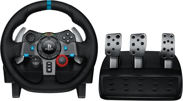 Volante Logitech G29 Driving Force E Pedais Com Force Feedback Para PS5, PS4, PS3 E PC