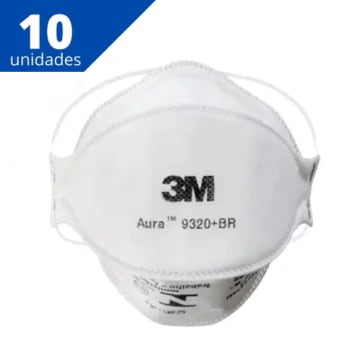 10 Unidades - Descartável 3m Aura 9320 - Branco