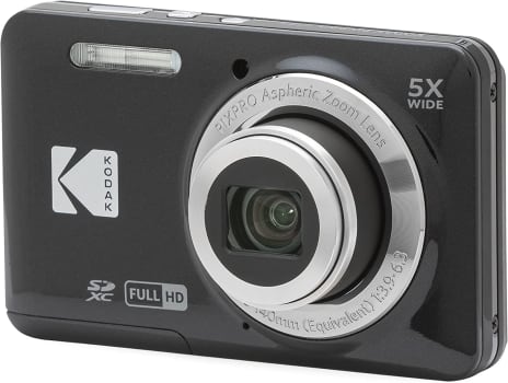 KODAK Câmera digital PIXPRO Zoom FZ55-BK de 16 MP com zoom óptico de 5 x 28 mm de largura angular e tela LCD de 2,7 polegadas (preta)