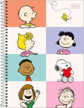 Caderno Tilibra Connect Espiral Capa Dura Universitário 1 Matéria Snoopy 80 Folhas Quadrantes com Personagens