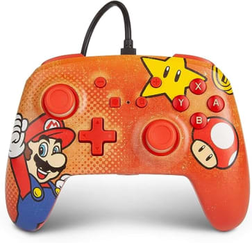 Controle PowerA com Fio Mario Vintage - Nintendo Switch