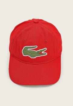 Boné Aberto Lacoste Aba Curva Logo Vermelho