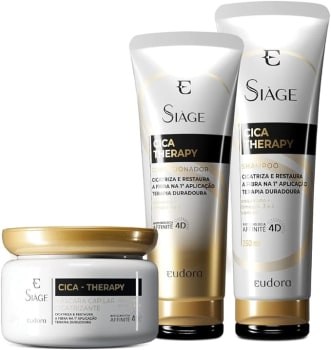 Kit Eudora Siàge Cica-Therapy: Shampoo 250ml + Condicionador 200ml + Máscara Capilar 250g