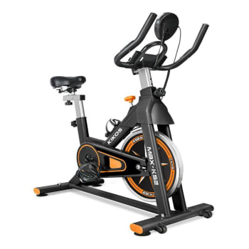 Bicicleta Ergométrica Residencial Spinning Kikos MAX-KS2, Suporta Até 120 KG, Roda De Inércia 8 KG, Display Digital