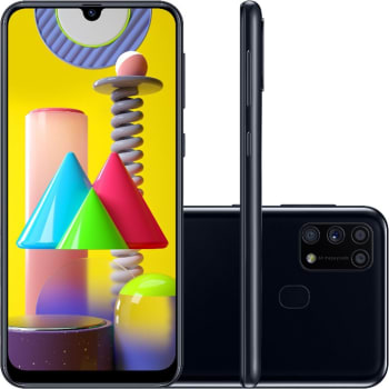 Smartphone Samsung Galaxy M31 Dual Chip Android 10.0 Tela 6.4" Octa-Core 128GB 4G Câmera Quádrupla 64MP+8MP+5MP+5MP - Preto