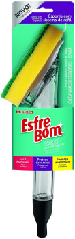 Esponja com Reservatório para Detergente, Amarelo/Verde/Transparente, EsfreBom