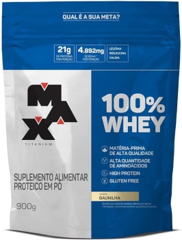 100% Whey Refil (900G) - Baunilha - Max Titanium