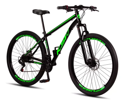 Bicicleta Aro 29 Aço Carbono Ksvj Freios Disco Suspensão 21v