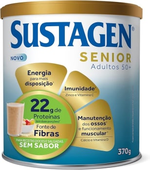 Sustagen Senior Complemento Alimentar 50+ Sem Sabor Lata 370g