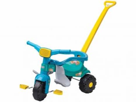  [Azul ou rosa] Triciclo Infantil Magic Toys - Haste Removível 