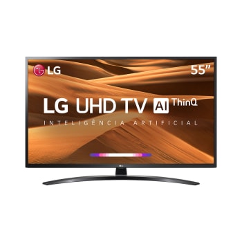 Smart TV LED 55" Ultra HD 4K LG 55UM7470 ThinQ Ai 3 HDMI 2 USB Wi-Fi