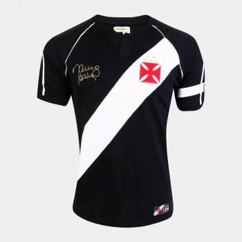 Camisa do Vasco Retrô Mania 1998 Mauro Galvão Masculina - Preto+Branco