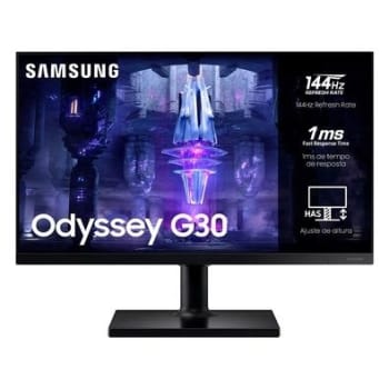 Monitor Gamer Samsung Odyssey G30 24" FHD 144Hz FreeSync Premium HDMI/Displayport Ajuste de altura - LS24BG300ELMZD