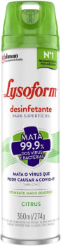 Lysoform Desinfetante Aerossol Citrus 360Ml