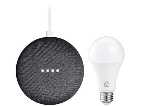 Nest Mini 2ª geração Smart Speaker com Google - Assistente Carvão + Lâmpada Inteligente Positivo - Magazine Ofertaesperta