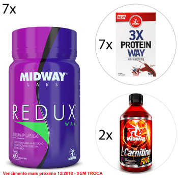 Kit Midway 7x Redux Way + 7x Way Protein 3X + 2x L-Carnitina Fire