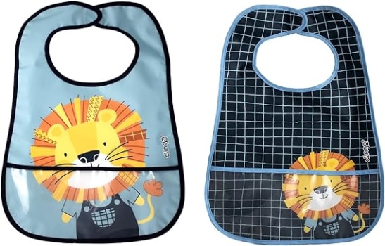 Kit 2 Babadores Impermeáveis com Bolso Coletor - Clingo - Luke Azul