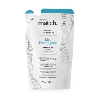 Refil Shampoo Match Liso Prolongado 250ml