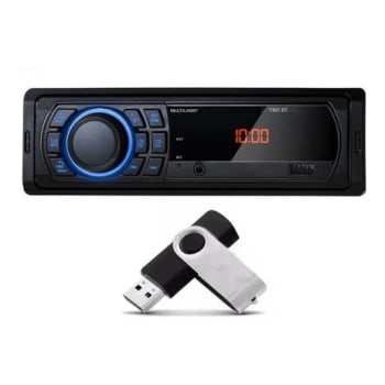 Som Automotivo MP3 Player Usb Rádio Multilaser Bluetooth Carro P3350 + Pen Drive 4GB