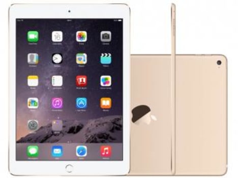 iPad Air 2 Apple 4G 64GB Dourado Tela 9,7" Retina - Proc. M8 Câm. 8MP + Frontal iOS 8 Touch ID Bivolt