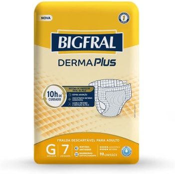 10 Pacotes - Fralda Bigfral Derma Plus Grande - 70 Unidades