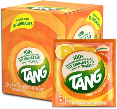 Refresco em Pó Tang Laranja Display com 18 Unidades de 18g