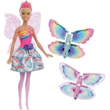  Boneca Barbie Fada Dreamtopia Asas Voadoras, Loira, Mattel 