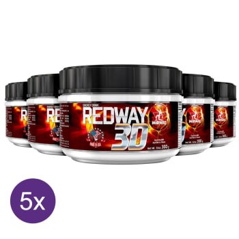 Kit 5x Redway 3D - Pré Treino em pó com maltodextrina, cafeína e taurina Midway USA 300G