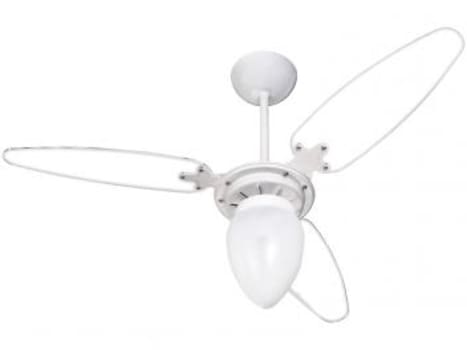 Ventilador de Teto Ventisol Premium Wind Light - 3 Pás Branco e Transparente para 1 Lâmpada 