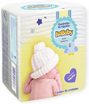 Algodão Quadrado Isababy, 50 unidades