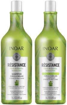 Inoar Kit Résistance Fibra de Bambu - Shampoo e Condicionador 1000ml