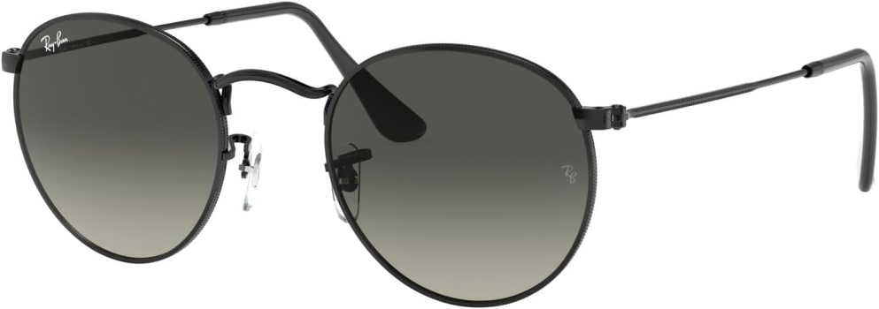 Óculos De Sol Unissex Round Flat Redondo Lente Com Degrade Cinza Escuro - Ray-ban, Tamanho 53 (Preto)