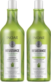 INOAR Kit Shampoo + Condicionador 1 litro Resistance Bambu