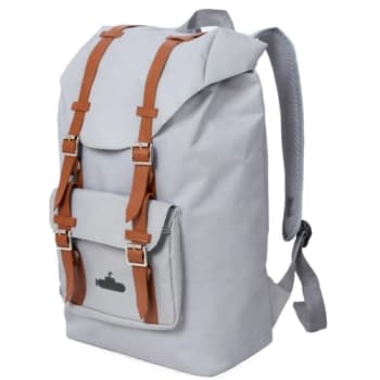 [70% de Cashback] Mochila Aventureiro Cinza Com Tiras De Couro Sintético – Submarino